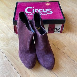 Sam Edleman purple suede heel boot